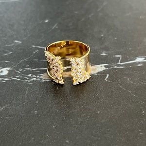 Luxury Gold Color Ring For Woman Crystal Ring Cubic Zirconia Fashion Wedding